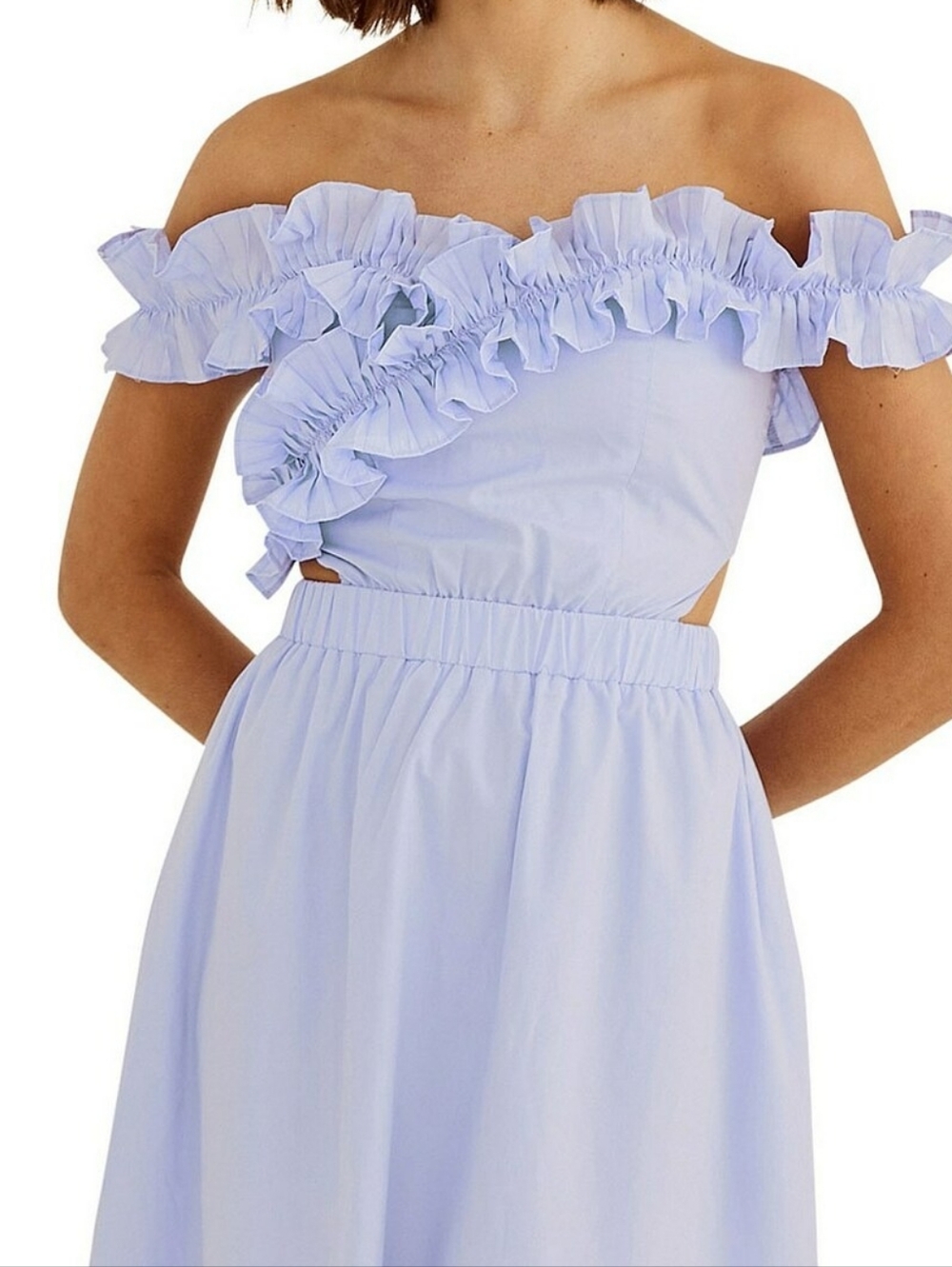 Sovere Rapture Cutout Lilac Lavender Ruffle Coquette Mini Dress Size‎ Medium